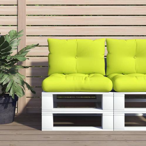 vidaXL Palletkussens 2 st stof felgroen, Huis en Inrichting, Woonaccessoires | Kussens, Groen, Nieuw, Verzenden