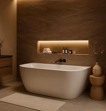 Ligbad Hanoi  170 x 80 x 58 cm Half Vrijstaand Bad wit beschikbaar voor biedingen