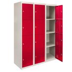 3 x Lockerkast Metaal - Rood - Vierdeurs - Per unit:, Zakelijke goederen, Kantoor en Winkelinrichting | Magazijn, Stelling en Opslag