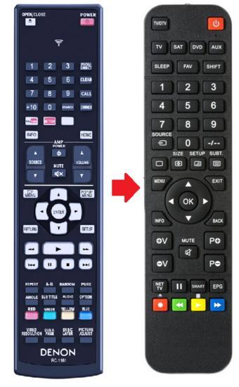 Alternatieve Denon RC-1161 afstandsbediening, Audio, Tv en Foto, Afstandsbedieningen, Verzenden