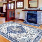 Blauwe Vintage kortpolige tapijt voor binnen en buiten, w..., Huis en Inrichting, Stoffering | Tapijten en Kleden, Nieuw, Verzenden