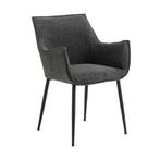 *WOONWINKEL* Moderne Eetstoel Met Armleuningen Donkergrijs, Huis en Inrichting, Stoelen, Verzenden, Nieuw, Grijs, Stof