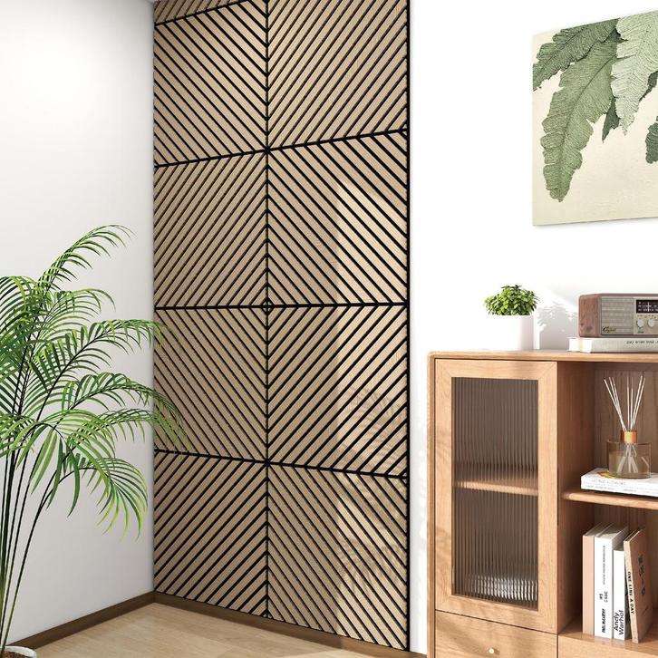 Akoestisch wandpaneel Vang 4-delig set 1,44 m² diagonaal wal, Doe-het-zelf en Verbouw, Platen en Panelen, Verzenden