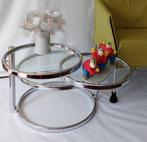 Leitmotiv - Bijzettafel - Double Swivel - metaal/glas