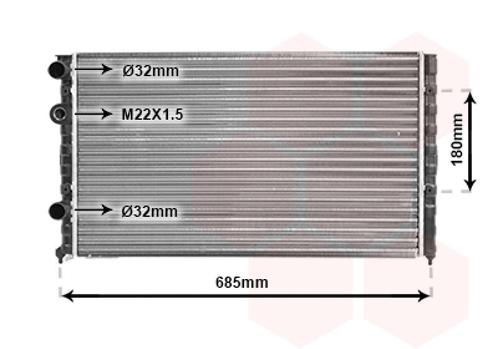 RADIATOR VOOR VW PASSAT B3 1988-1993 1H0121253L, Auto-onderdelen, Airco en Verwarming, Nieuw, Ophalen of Verzenden