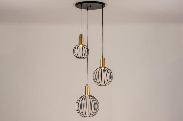 Rietveld Hanglampen - Zwart - Metaal, Huis en Inrichting, Lampen | Hanglampen, Verzenden