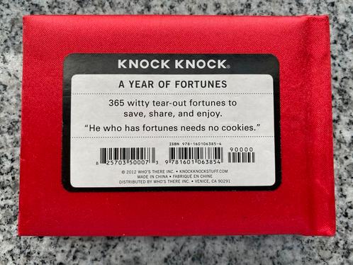 A year of fortune (without the cookies)  (Knock Knock), Boeken, Esoterie en Spiritualiteit, Overige onderwerpen, Gelezen, Achtergrond en Informatie