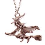 Kinderketting RVS Zilverkleurig 45cm - Hangertje Heks op Bez, Sieraden, Tassen en Uiterlijk, Ophalen of Verzenden, Nieuw