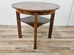 Middentafel - Art Deco ronde salontafel in notenhout -