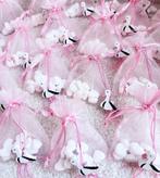 10 Bedankjes Ooievaar roze en wit met 10 pepermuntjes, Verzenden, Nieuw, Versiering, Geboorte of Huwelijk