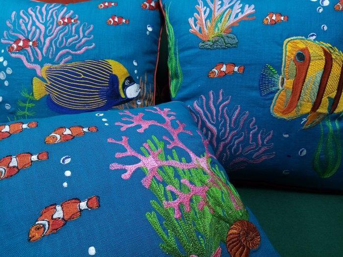 Kussensloopset met Tropical Summer-stof van Manufatti, Antiek en Kunst, Curiosa en Brocante