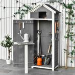 Tuinkast - Opvouwbare houten deur - Grijze buitentafel, Tuin en Terras, Overige Tuin en Terras, Ophalen of Verzenden, Nieuw