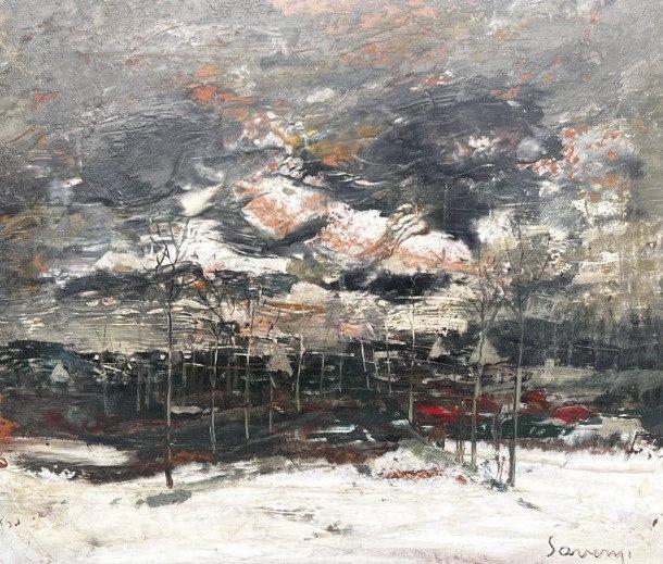Albert Saverys (1886 - 1964) - Dorp in de Sneeuw, Antiek en Kunst, Kunst | Schilderijen | Klassiek