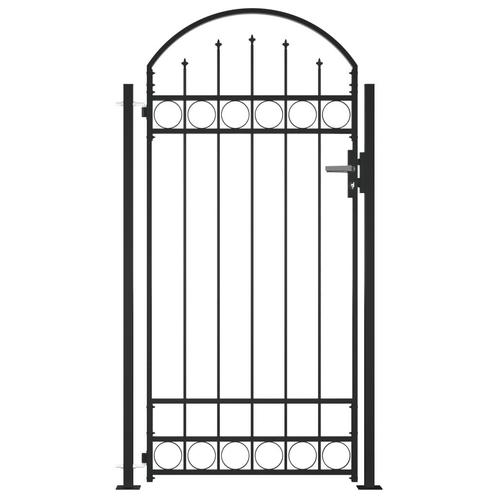 vidaXL Poort met gebogen bovenkant en 2 palen 105x204 cm, Tuin en Terras, Tuinpoorten, Nieuw, Verzenden