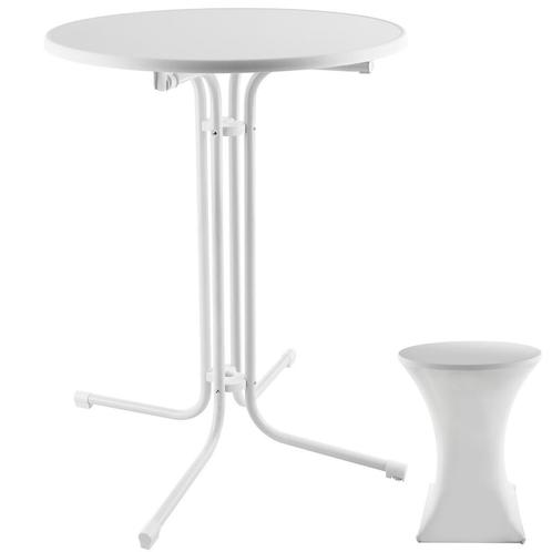 Statafel Eren inklapbaar met hoes 90x110cm - wit, Tuin en Terras, Overige Tuin en Terras, Verzenden