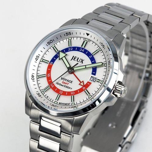 Jeux Horloge - Jeux Voyage GMT – Blanc Edition - Zonder, Sieraden, Tassen en Uiterlijk, Horloges | Heren
