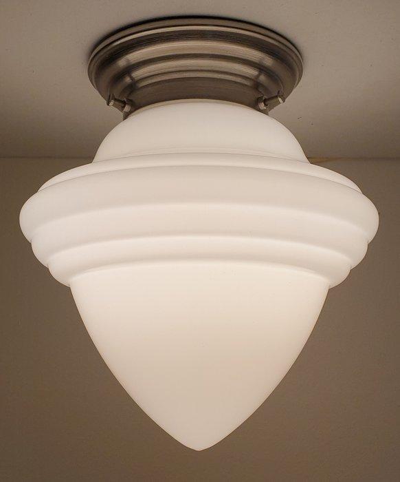 GISO (Gispen) - Plafondlamp - Acorn - Opaline glas, Nikkel, Antiek en Kunst, Kunst | Designobjecten