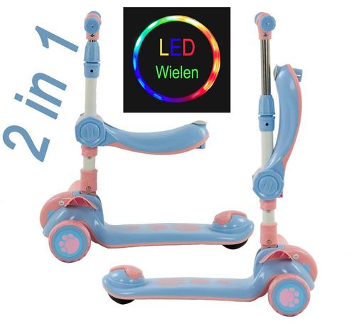 Sajan 2 in 1 Loopfiets / Step -  Roze-Blauw Autoped -, Kinderen en Baby's, Speelgoed | Buiten | Voertuigen en Loopfietsen, Loopfiets