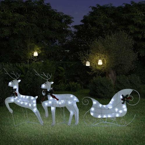 Kerstverlichting Rendier & Slee - 60 LED Wit - OP=OP! Ext..., Diversen, Kerst, Nieuw, Ophalen of Verzenden