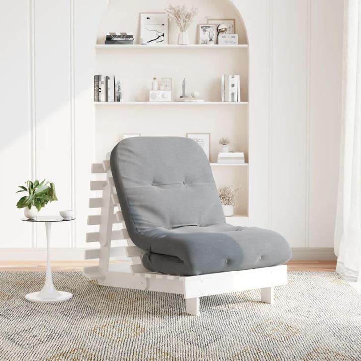 vidaXL Futon slaapbank met matras 70x206x11 cm massief, Huis en Inrichting, Slaapkamer | Slaapbanken, Wit, Nieuw, Verzenden