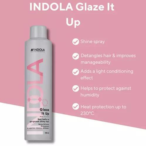 Indola Glaze It Up Shine Spray (Finishing Spray), Sieraden, Tassen en Uiterlijk, Uiterlijk | Haarverzorging, Nieuw, Verzenden