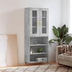 vidaXL buffetkast 69,5x34x180 cm bewerkt hout betongrijs, Verzenden, Nieuw, 50 tot 100 cm, Minder dan 100 cm