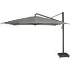 Platinum Icon T1 parasol 4x3 meter Manhattan Grey, Tuin en Terras, Parasols, Nieuw, Zweefparasol, Verzenden, Kantelbaar