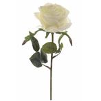 Kunstbloem roos Simone wit 45 cm - Kunst rozen, Ophalen of Verzenden