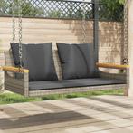 vidaXL Schommelbank met kussens 109x62x40 cm poly rattan, Tuin en Terras, Verzenden, Nieuw, Rotan