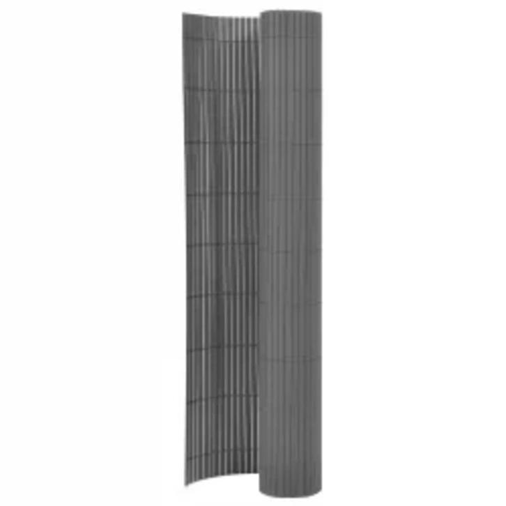 vidaXL Tuinafscheiding dubbelzijdig 90x400 cm grijs, Tuin en Terras, Schuttingen, Nieuw, Kunststof, Minder dan 1 meter, Verzenden