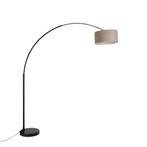 Moderne booglamp zwart met boucle kap taupe 50 cm - XXL, Huis en Inrichting, Lampen | Vloerlampen, Nieuw, Overige materialen, Modern