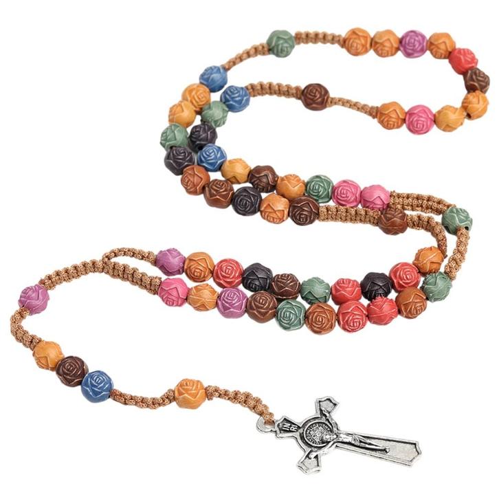 Fako Bijoux - Ketting - Rozenkrans - Bloemen Acryl -, Sieraden, Tassen en Uiterlijk, Kettingen, Verzenden