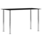 Zwarte Eettafel Glas - Compact | Tweedekansje: Sla Nu Toe!, 100 tot 150 cm, Nieuw, Vier personen, Rechthoekig