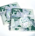 Golf cadeautje in de vorm van 2 glazen onderzetters, Verzenden, Nieuw, Overige typen, Overige merken