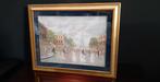 Europese school (XX) - Scena urbana con figure davanti alla, Antiek en Kunst, Kunst | Schilderijen | Klassiek