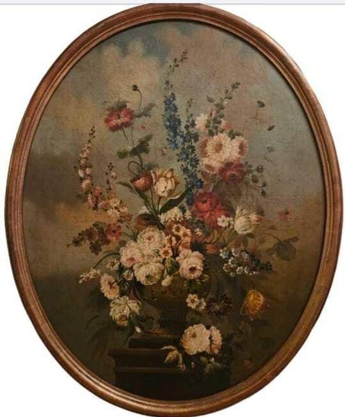 Escuela española (XIX-XX) - NO RESERVE - Jarrón con flores, Antiek en Kunst, Kunst | Schilderijen | Klassiek