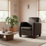 Leren fauteuil Joy - Toledo Caffe (donkerbruin) - Poten, Nieuw, Ophalen of Verzenden, Eigentijds, Klassiek, Modern, 50 tot 75 cm