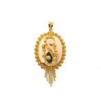 Bicolor gouden hanger van een mutsenbel | Antiek (vintage), Ophalen of Verzenden, Gebruikt, Goud, Overige merken