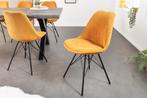 Design stoel SCANDINAVIA MEESTERSTUK mosterdgeel koord zwart, Huis en Inrichting, Fauteuils, Ophalen of Verzenden, Nieuw