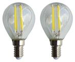 E14 kogellamp G45 2 stuks | LED 4W=40W gloeilamp | daglichtw, Verzenden, Nieuw