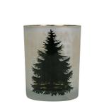 windlicht huisjes en dennenboom medium 12cm, Verzenden, Nieuw