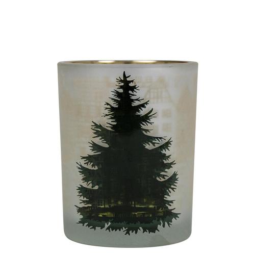 windlicht huisjes en dennenboom medium 12cm, Huis en Inrichting, Woonaccessoires | Overige, Verzenden