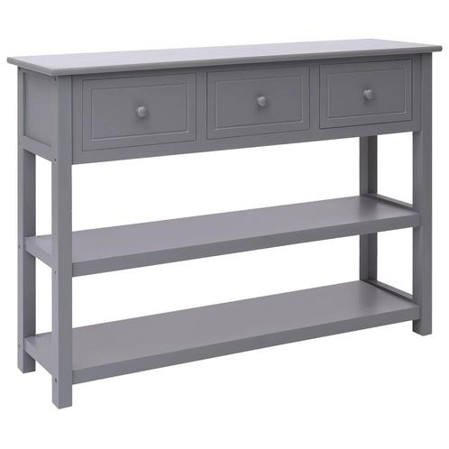 vidaXL Dressoir 108x30x76 cm massief paulowniahout grijs, Huis en Inrichting, Kasten | Dressoirs, 25 tot 50 cm, Nieuw, 100 tot 150 cm