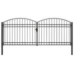 vidaXL Poort met gebogen bovenkant dubbel 400x175 cm staal, Tuin en Terras, Verzenden, Nieuw
