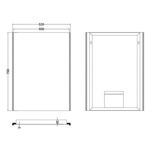 Duo Dimbare Led Spiegel 50X70Cm, Huis en Inrichting, Woonaccessoires | Spiegels, Ophalen of Verzenden