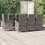 vidaXL 9-delige Tuinset met kussens poly rattan zwart en, Verzenden, Nieuw, Rotan, Tuinset