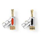 Banaanstekker | M | Nedis (24K verguld, 7.0 mm, 2 stuks), Audio, Tv en Foto, Audiokabels en Televisiekabels, Verzenden, Nieuw