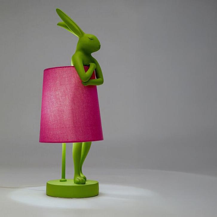 *WOONWINKEL* Kare Design Rabbit Green/Pink Tafellamp Konijn, Huis en Inrichting, Lampen | Tafellampen, Nieuw, Verzenden