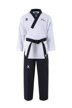 JCalicutaekwondopak mannen | WT | Wit / Zwart (Maat: 160), Sport en Fitness, Vechtsporten en Zelfverdediging, Verzenden, Nieuw