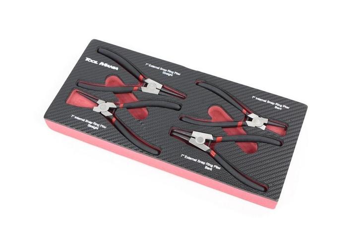 TM 4 Delige Zegeringtangenset in foam carbon look inlay, Auto diversen, Autogereedschap, Nieuw, Verzenden